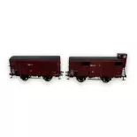 Set of 2 PLM 20T REE Covered wagons Models WB696 - HO 1/87 - SNCF - EP II