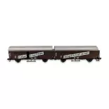 Set of 2 Leig Gllh 12 "Dresden" boxcars in unit ROCO 76558 DB - HO 1/87