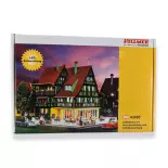 Beleuchteter Bausatz Café-Bistro eingerichtet VOLLMER 43695 - HO 1/87 168x138x155mm