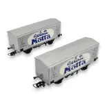 Wagons réfrigérés à 2 essieux Hgb marqués Gelati Motta, Rivarossi 6564, HO 1/87e