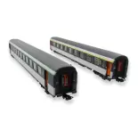 Set 2 voitures voyageurs Corail VU - Piko 97309 - HO 1/87 - SNCF