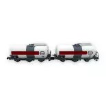 Set of 2 3-axle "ESSO" tank wagons - Arnold HN6610 - N 1/160 - SNCF - Ep IV/V - 2R