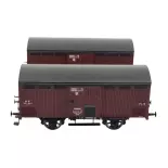 Set of 2 10T red sideros primeurs wagons REE MODELES WB757 - PLM HO 1/87 - EP II