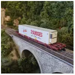 Wagon porte-conteneur Sgss "3 Suisses" JOUEF 6213 - SNCF - HO 1 : 87 - EP V