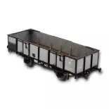 Wagon tombereau tôlé gris, ferrures noires, REE Modèles WB-816, HO 1/87e