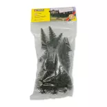 Pack of 10 Noch 26415 fir trees - All scales - Height 60 to 150 mm