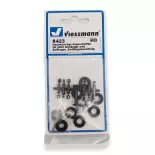 8 Rubber tyres for semi-trailer & trailer KIBRI - VIESSMANN 8423 - HO 1/87