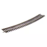 8 gebogen rails radius 571,5 mm 22,5° Peco ST2035 - HO : 1/87 - Code 100