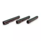 Set of 3 JOUEF 4169 Grand confort passenger carriages - HO 1/87 - SNCF - EP IV