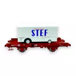 Wagon UFR Mono-Porteur + Fourgon Frigo "STEF" REE Modeles WB652 - HO 1/87