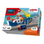 Set Cargo und Hafenkran mit LKW MARKLIN MY WORLD 72223 - HO 1/87
