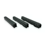 Set van 3 OCEM gladwandige rijtuigen A8myfi / B10myfi / B10myfi - Models World 40941 - HO 1/87 - SNCF - Ep III - 2R