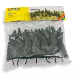 Pack of 25 Noch 32830 fir trees - N 1/160 - Z 1/220 - Height 35 to 90 mm