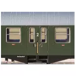 B4ym(b)-51 green 2nd class passenger coach TRIX 23166 - DB - HO 1/87 - EP III