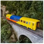 Coche VRU "Espace Qualité" Amarillo y Azul - LS MODELS 40155 - SNCF - HO : 1/87 - EP. V