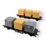 Double container wagons Laabs/leased to Volkswagen - MARKLIN 46661 DB - HO 1/87