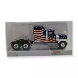 Camion américain - GMC General - BREKINA 85780 - Échelle HO 1/87 - Étoiles et rayures - Bleu / blanc / rouge