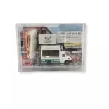 Sales vehicle, Busch 5427 white and green Fiat Ducato van - HO 1/87 -