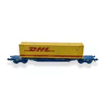 Wagon porte conteneur "DHL" Electrotren HE6069 - HO 1:87 - EP V