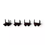 4 wagons Allemands de train de tranchées - Minitrains 5109 - HOe 1/87 - 2R
