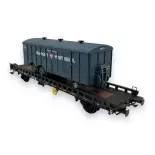 BOURGEY-MONTREUIL two-carrier UFR wagon & trailer - Ree Modèles WB-619 - HO 1/87 - SNCF - Ep III - 2R