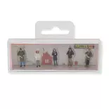 Set of 5 "Christmas Market Vendors" FALLER 151649 - HO 1/87