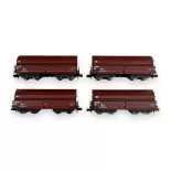 Set van 4 zelflossende wagens type Tal 963 - Minitrix 18271 - N 1/160 - DB - Ep IV - 2R