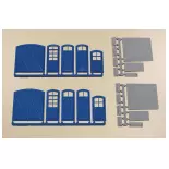 Portails et portes bleus, marches, rampes HO 1/87