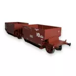 Couplage de Wagons à Ballast SVwf 964204 - R37 43109 - HO 1/87 - SNCF - EP III