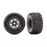 2 jantes noires Maxx 2,8" et pneus Maxx MT - Traxxas 8972 - 1/10