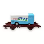 Wagon UFR Mono-Porteur + Fourgon Frigo "GERVAIS" REE Modeles WB653 - HO 1/87