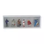 set of 6 figures "au guichet" PREISER 14029 HO 1/87