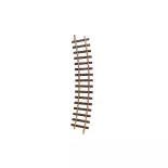 Rail courbe LGB 16000 - G : 1/22.5 - R3 22.5° - Code 332 - Écartement 45 mm