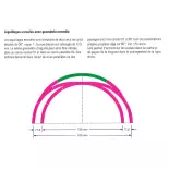 Rail courbe R1 15° Marklin 24115 - Rayon 360 mm - HO : 1/87 - Code 83 - Voie C