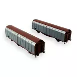 2 Wagons Sliding walls Hbbillns Hobbytrain H24681 - N 1/160 - FS Trenitalia - Ep V