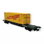 Containertragwagen Sgnss - RIVAROSSI HR6613 - HO 1/87 - CEMAT - EP VI