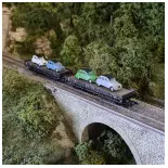 Coffret de wagons à bords bas / transport auto MARKLIN 46408 - SNCF - HO 1/87