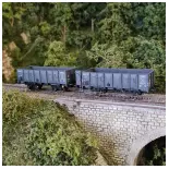 Pack 2 wagons tombereaux OCEM 19 REE Modèles WB828 - HO 1/87