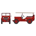 Jeep de Pompier "Damery" avec échelle - REE MODÈLES CB-090 - HO 1/87