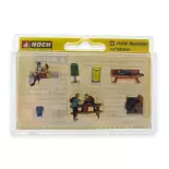Miniature characters in the park, with accessories - Noch 15238 - HO 1/87