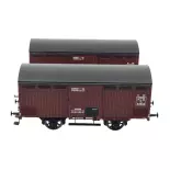 Set of 2 10T red sideros REE MODELES WB759 - PLM HO 1/87 - EP II primeur wagons