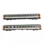 COFFRET 2 VOITURES VOYAGEURS CORAIL - PIKO 97310 - HO 1/87 - SNCF - EP V