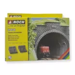 2 Murs intérieurs de tunnel - Courbe - Gris - NOCH 58031 - Échelle HO / HOe / HOm - 100 x 48 x 110 mm