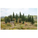 Confezione da 10 alberi di Natale in miniatura Noch 26930 - HO / TT - da 50 a 140 mm