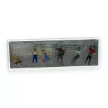 Pack de 6 Pêcheurs à la ligne et pêcheurs sportifs - Figurine - PREISER 10077 - Échelle HO : 1/87ème