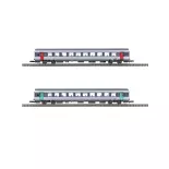 2 voitures voyageurs corail VTU, livrée Nouvelle déco, 1ère/2e classe - Azar Models V01-CPP1 - Z 1/220 - SNCF - 2R