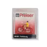 Woman riding a bicycle without holding the handlebars PREISER 28181 - HO 1:87