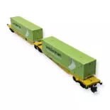 Set Wagon double porte-conteneurs articulés Fleischmann 825342 - N 1/160 - CLIP - EP VI