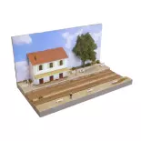 Demi-gare PLM avec deux voies - Bois Modélisme BM120001 - HO 1/87