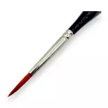 Pinceau rond N°03 en poil synthétique de martre orange, virole en nickel, manche court - Kolibri 8881/03